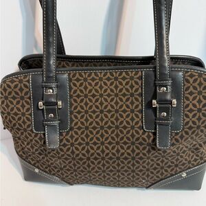 Relic By Fossil Elegant Black and Brown Geometric Women's Satchel, Very Pretty
